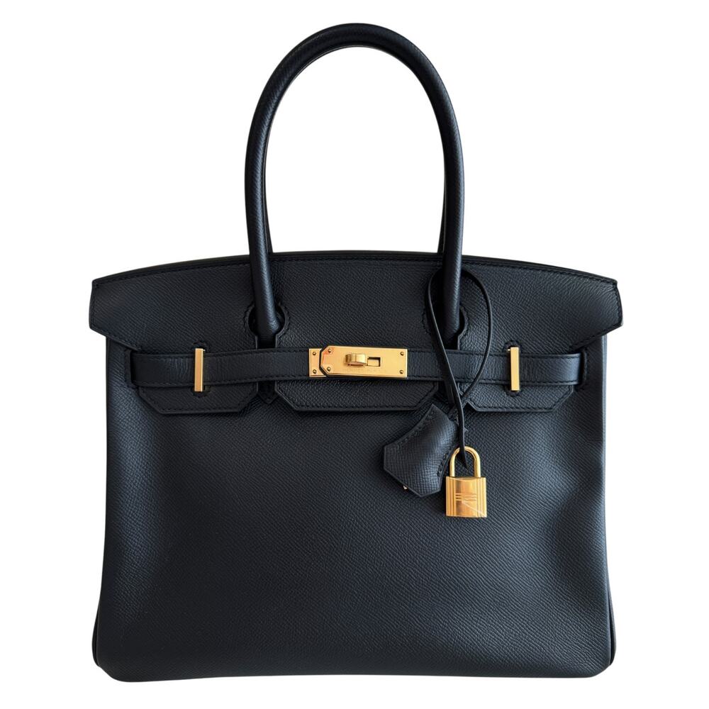 Hermes Birkin 30 Black Noir Epsom Leather Gold Hardware RARE